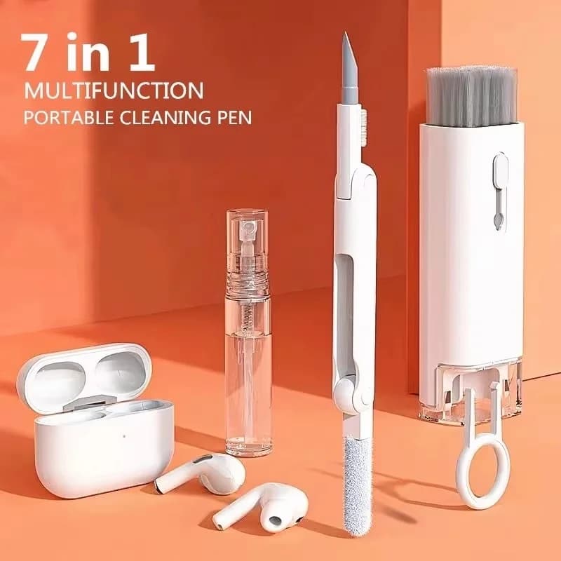 Kit di pulizia multifunzione 7 in 1 per tastiera, laptop, spazzola per telefono, auricolari, penna per la pulizia, strumenti per la pulizia della fotocamera con estrattore di tasti