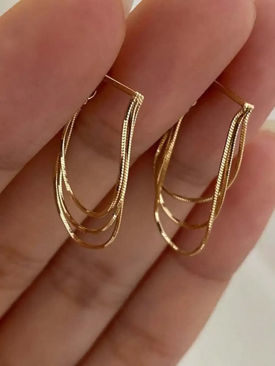 1 paio di orecchini a catena in metallo, orecchini lunghi personalizzati in stile europeo e americano per donne e ragazze, mvv