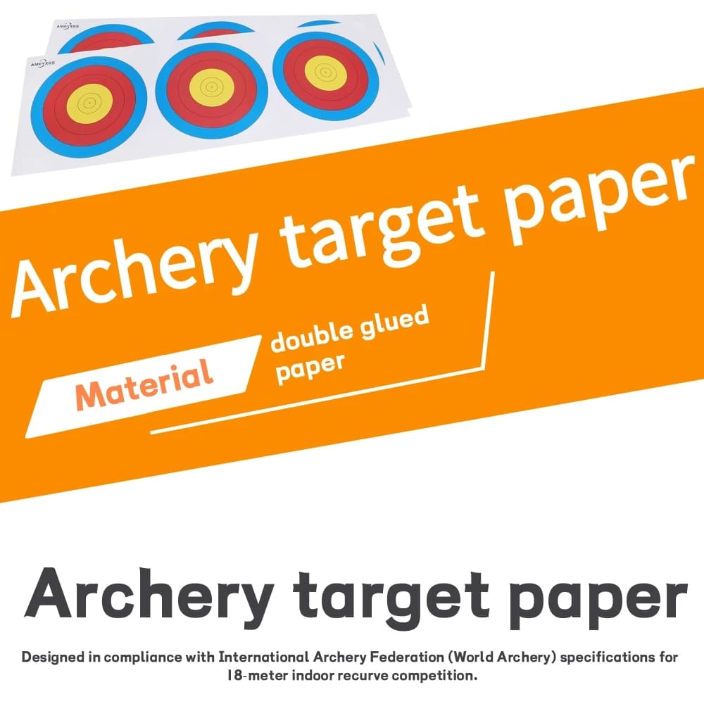 10 Pezzi di Carta da Tiro per Arco Ricurvo, Superficie da Competizione 18M per Tiro con l'Arco, Pratica Pre-competizione e Allenamento