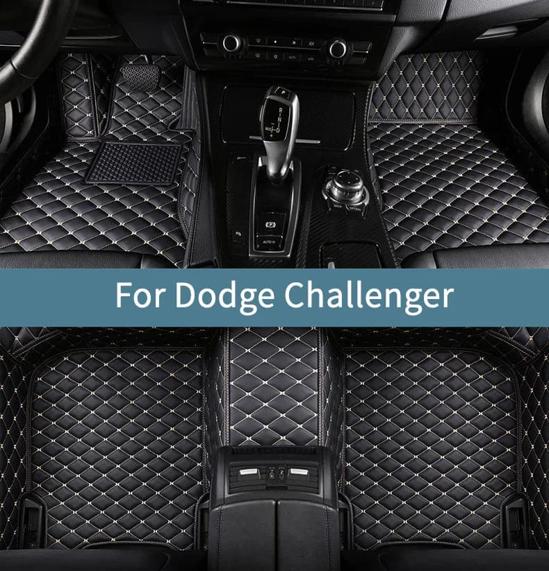 Tappetini auto per Dodge Challenger 2008 2009 2010 2011 2012 2013 2014 2015 Tappetini in pelle per auto Set completo
