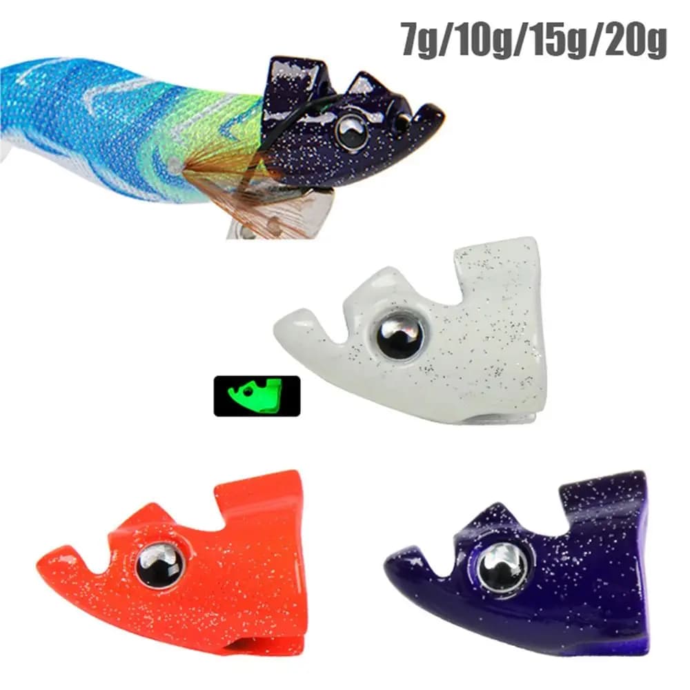 2 pz/borsa esche da pesca Lure Tackle accessori 7g 10g 15g 20g Squid Jig Tip Run peso Sinker per legno gamberetti gamberi esca esca