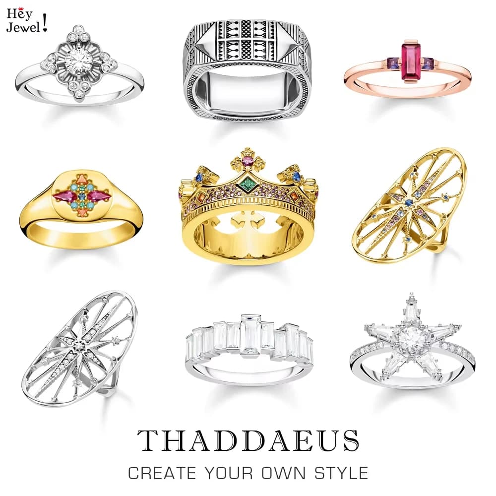 Golden Royalty Royal Crown Star Flower Zig Zag Colorful Stone Ring Europe Bohemia Fine Jewelry For Women Summer Brand New Gift