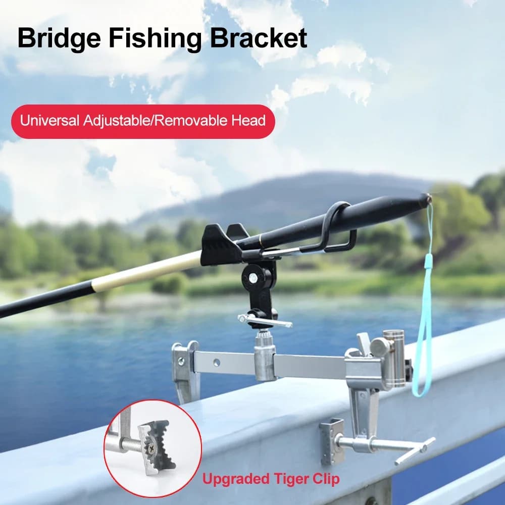 Supporto Regolabile a Morsetto 360° per Canna da Pesca da Barca, per Ringhiera, Ponte, Maniglia, Palo da Mare, Torretta