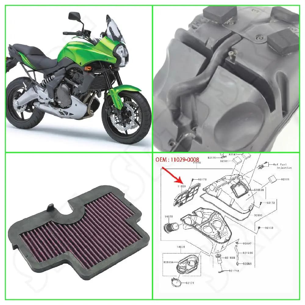 110290008 detergente filtro aria moto per Kawasaki VERSYS 650 KLE650 ABS 2007-2014 elemento di ricambio filtro aspirazione motore