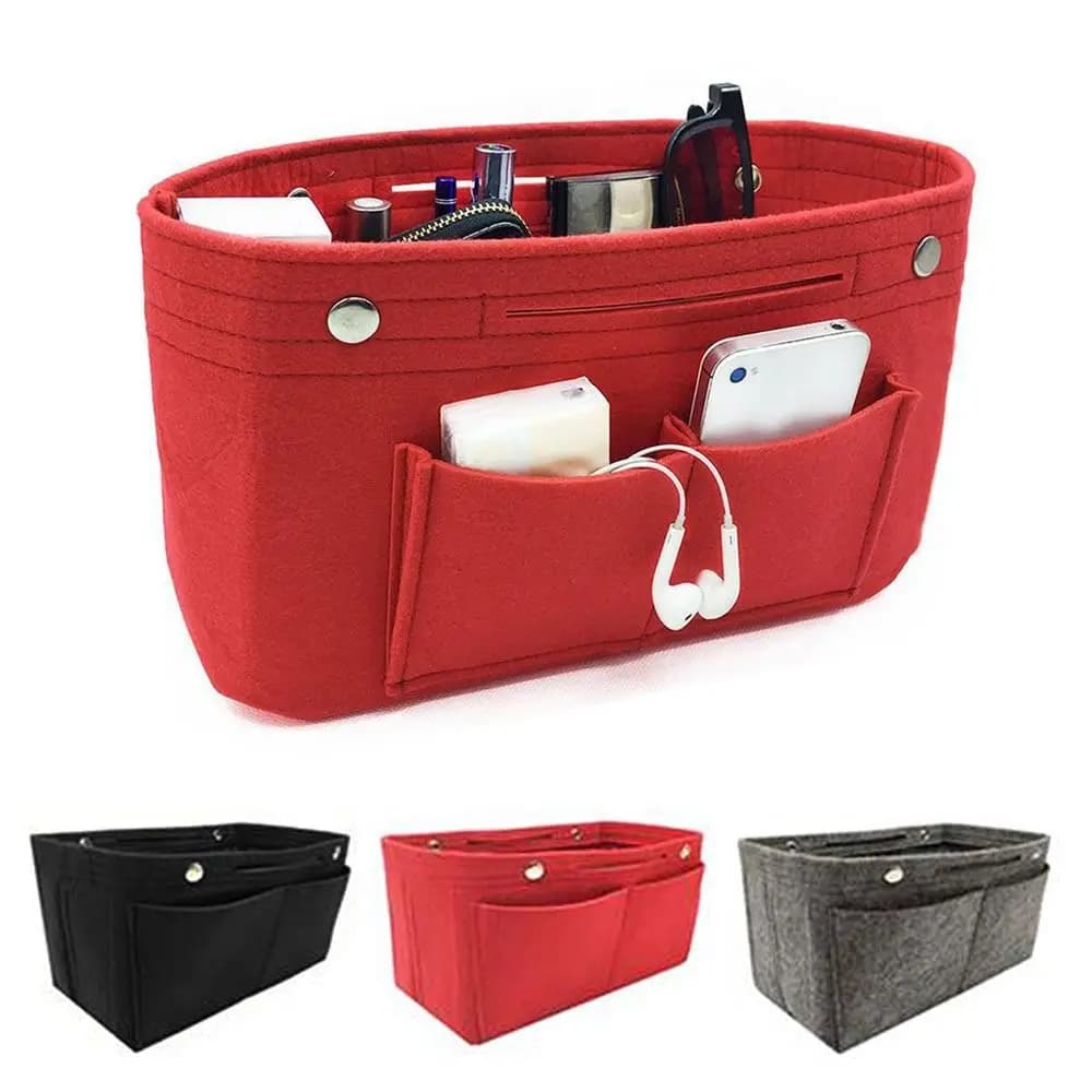 Portable Travel Bag Insert Pouch Felt Insert Bag Inner Bag Purse Liner Handbag Insert Bag