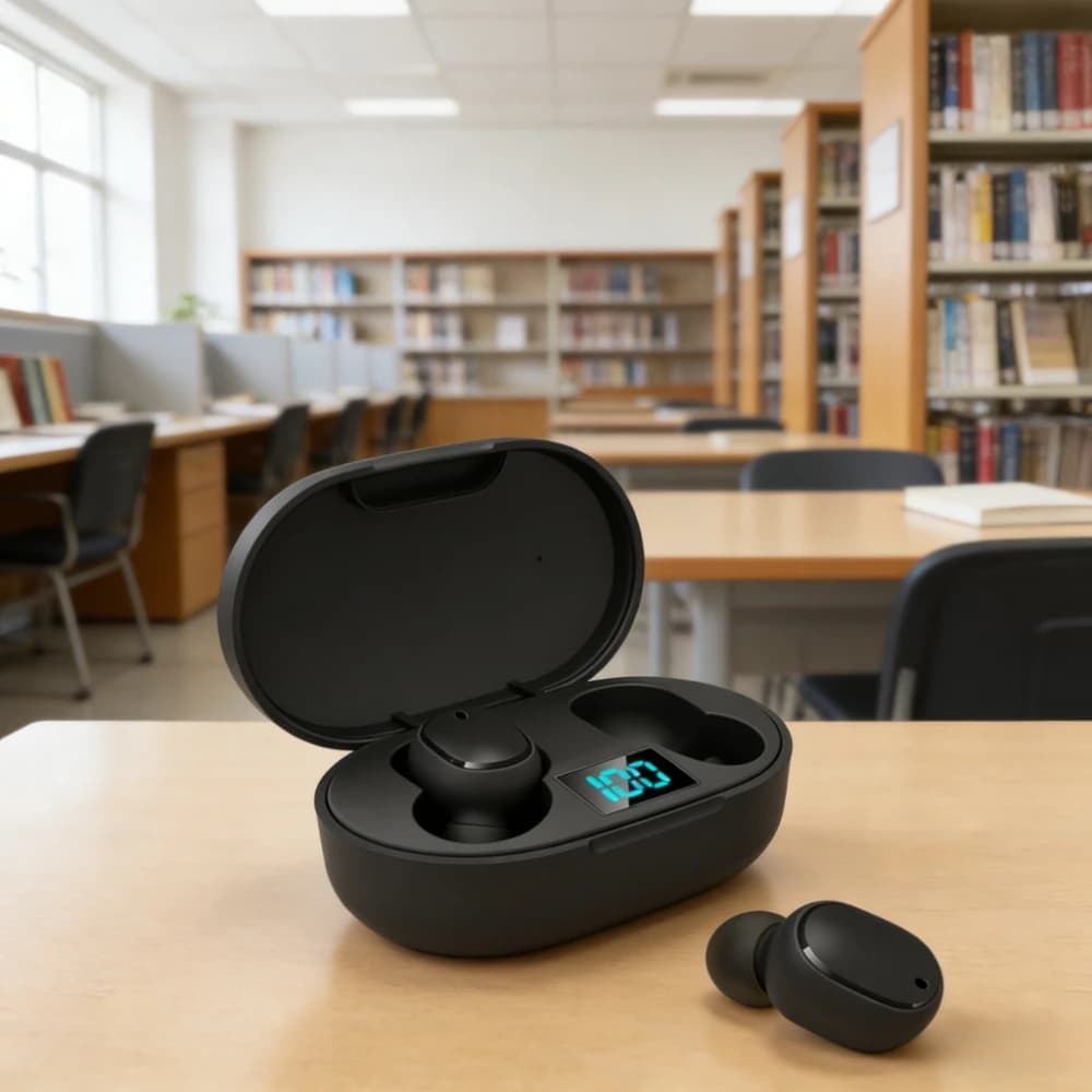 Auricolari Bluetooth wireless TWS con cancellazione del rumore stereo, cuffie sportive con display digitale a LED per tutti gli smartphone Xiaomi