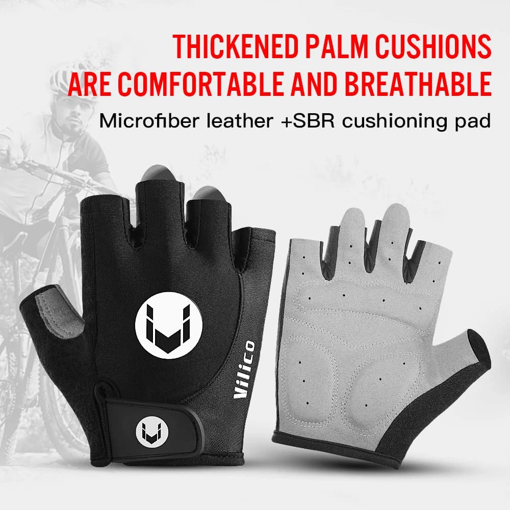 Road Bike Gloves MTB Anti-slip Cycling Gloves with Half-Date Bike Gloves without fingers for Men's Sports Bike