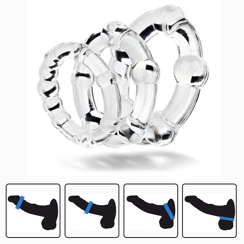 3PCS Anello del rubinetto in silicone Anello di resistenza del correttore del prepuzio maschile Ritardo Eiaculazione Anelli del pene Giocattoli del sesso per gli uomini