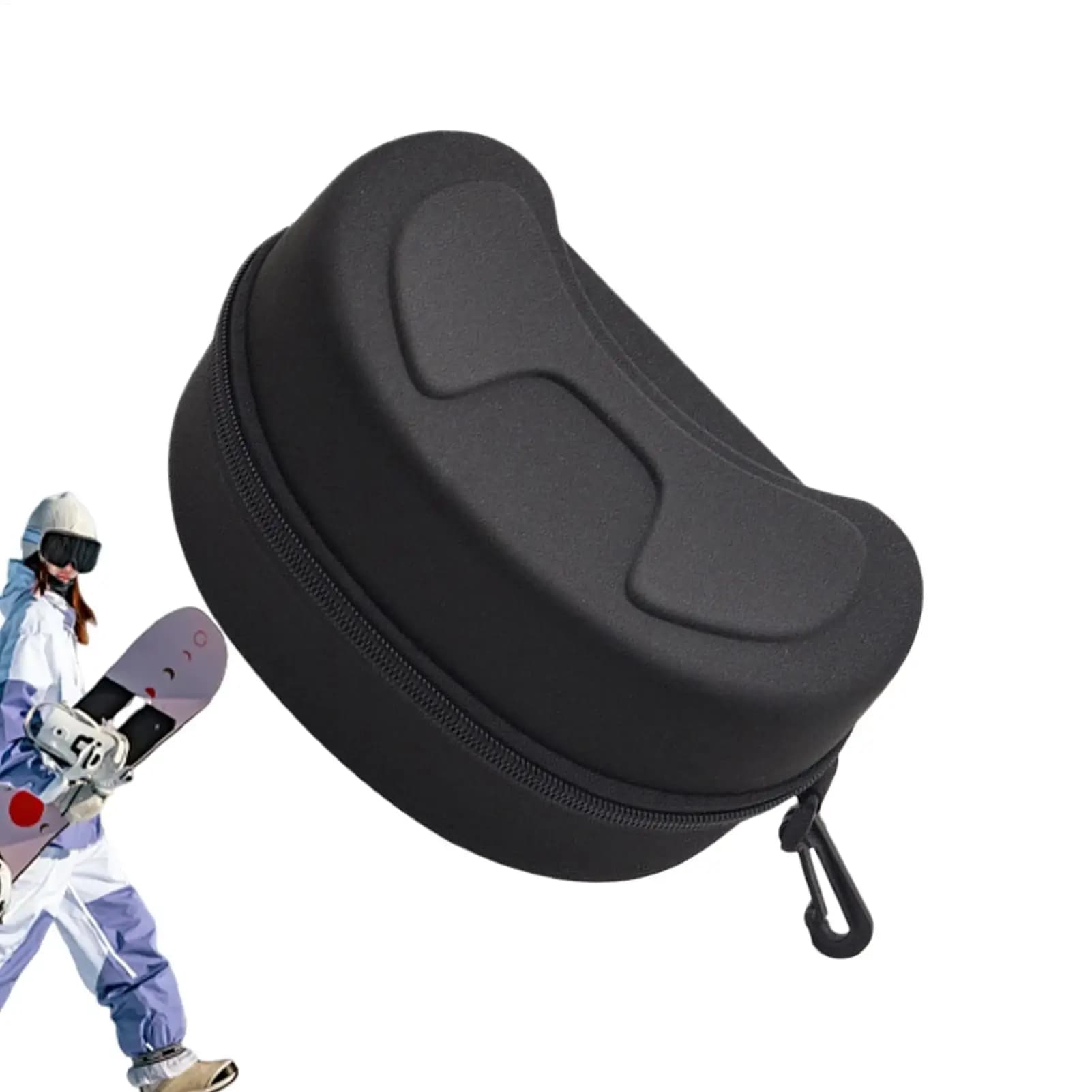 Custodia Portatile per Occhiali da Sci in EVA, Protezione per Occhiali da Snowboard, Custodia Rigida Vuota con Cerniera per Occhiali da Sci