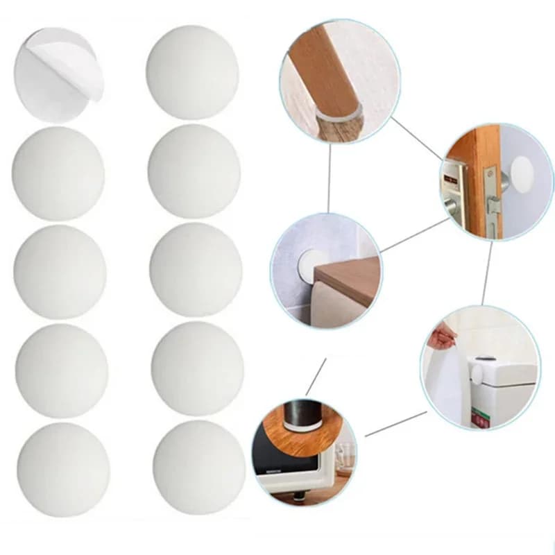 6/1pc autoadesivo fermaporta adesivo invisibile rotondo in silicone pad maniglia della porta paraurti scudo da parete cuscino protezione per mobili