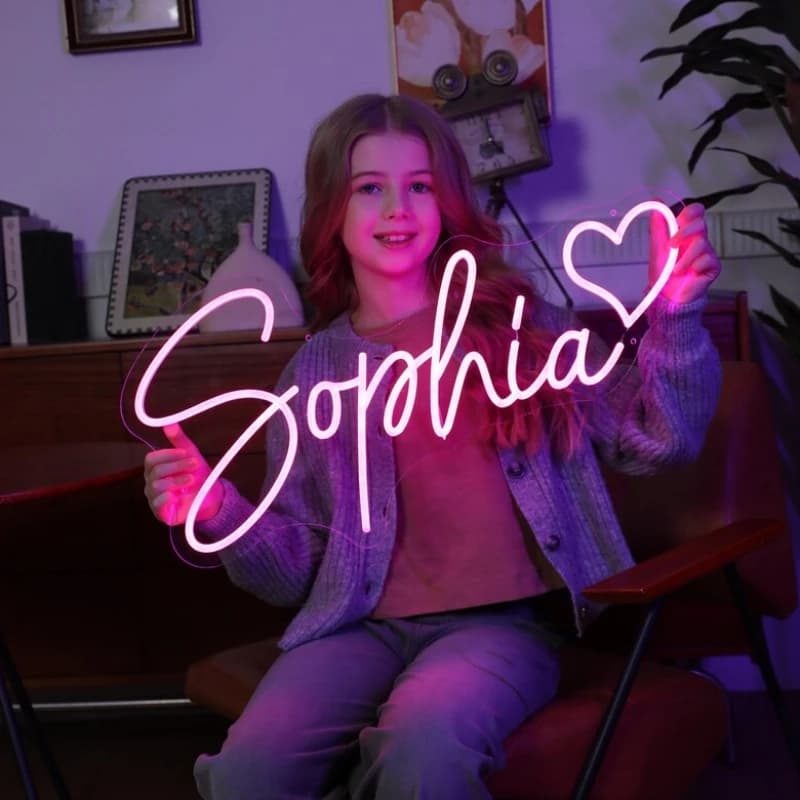 Insegna al neon personalizzata Insegna con nome personalizzato Luce notturna al neon a LED Regali di compleanno Decorazione della camera da letto Lampada al neon a LED per matrimoni da parete