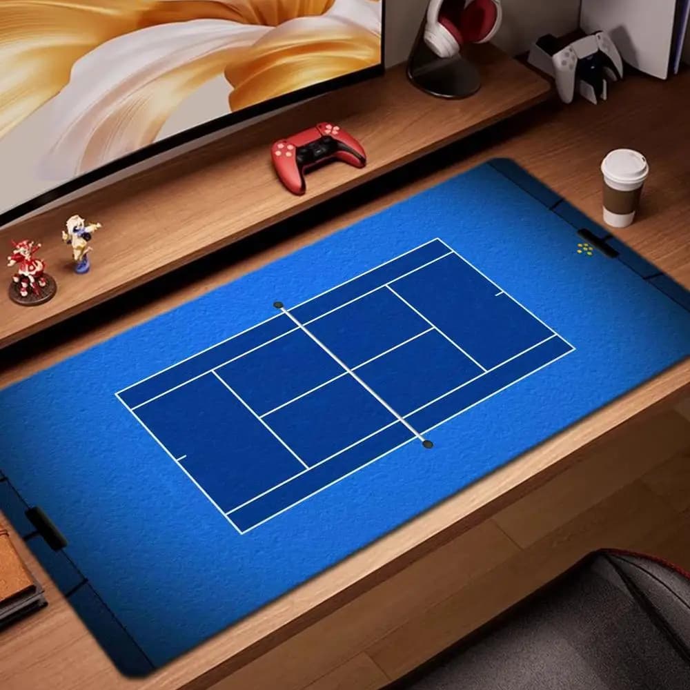 Tappetino per mouse da tennis Accessori per giochi Tappetino per tastiera XXL Bordo di bloccaggio grande Tappetino da tavolo 900X400 mm Tappetino per mouse da gioco