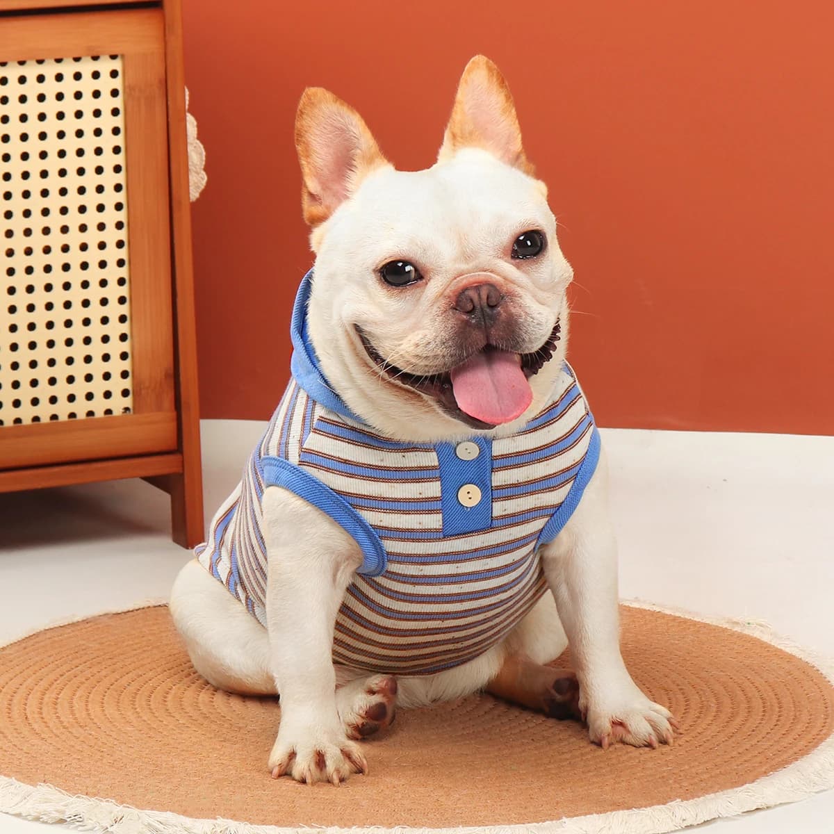 French Bulldog Pug Dog Clothes Spring New Style Pet Small Size Sport Sleeveless Hoodie Autumn Wear Casual Dog Pet Apparel