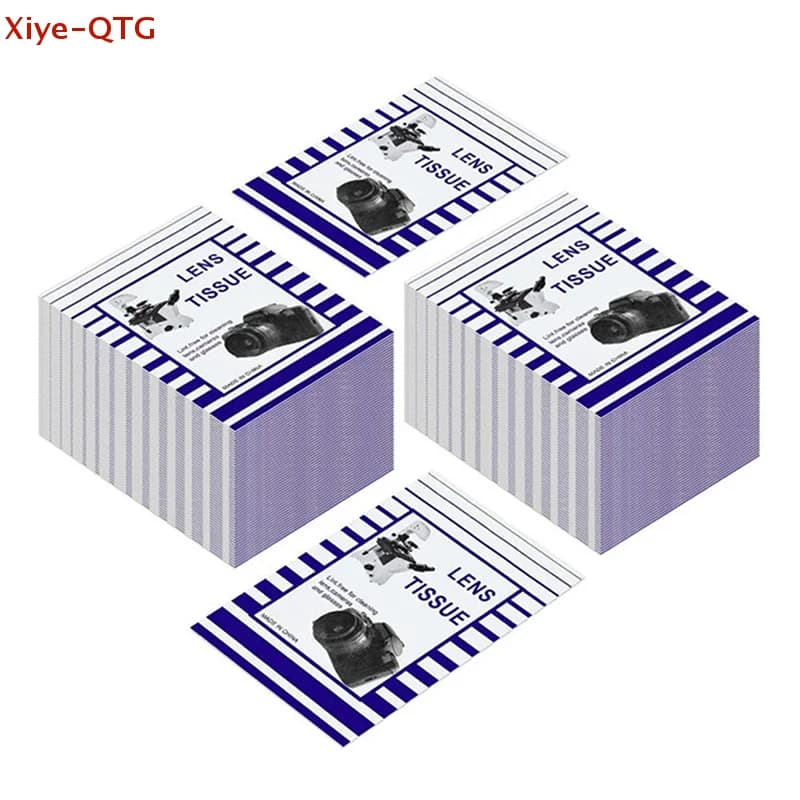 NUOVO Set da 50 Pezzi / Carta per Pulizia Lenti 10 * 15cm, Carta per Pulizia Lenti di Grandi Dimensioni, per Microscopi e Specchi Singoli COD