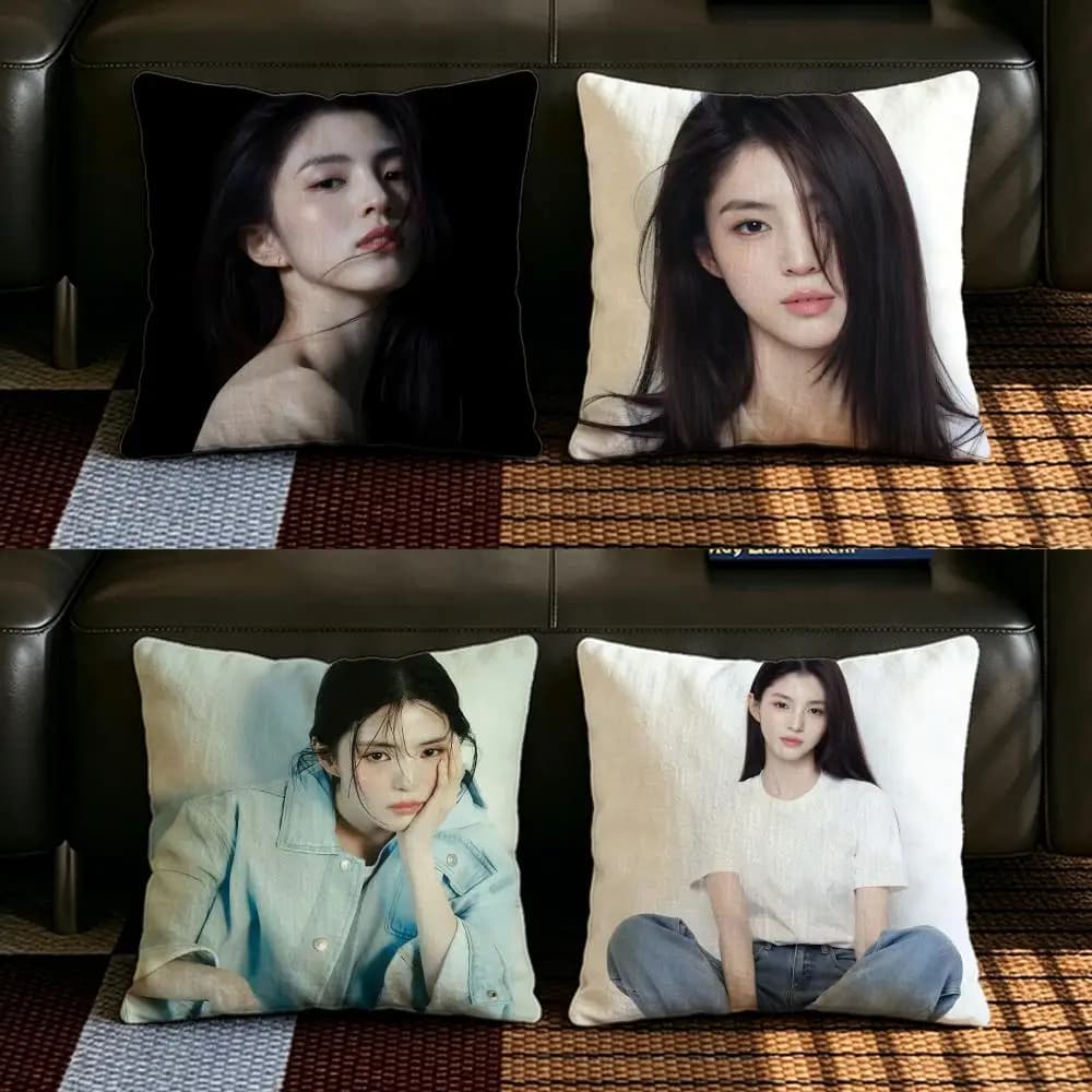 H-Han So-heeS Set di fodere per cuscini in lino naturale, decorazione tutto in uno per divano, camera da letto e sedia