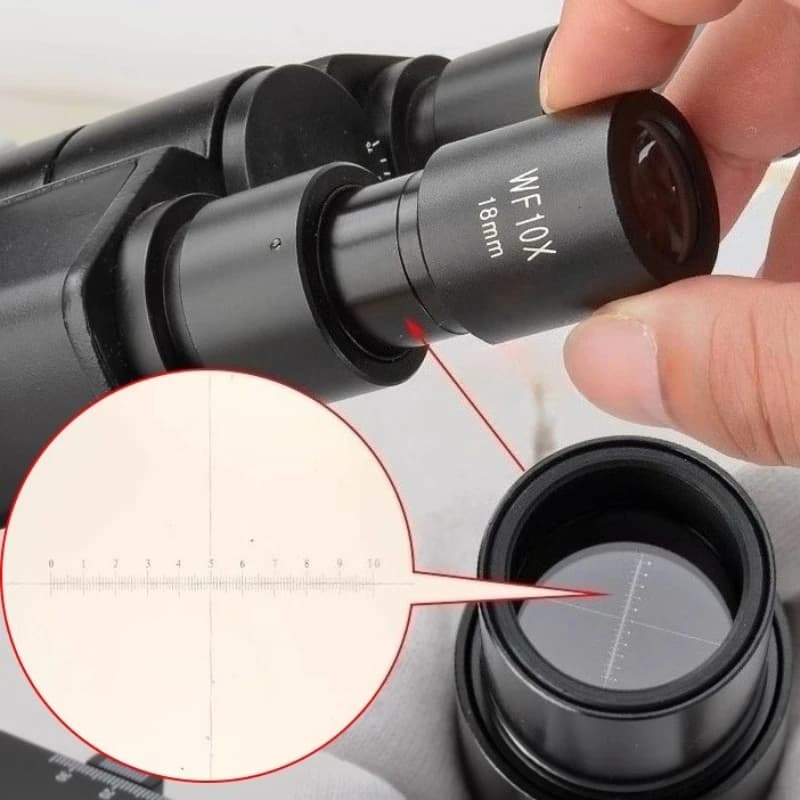 14-60mm Diameter 0.1mm Graduation DIV, Microscope Eyepiece Micrometer Reticle - 1.5mm Thickness for Lab Use