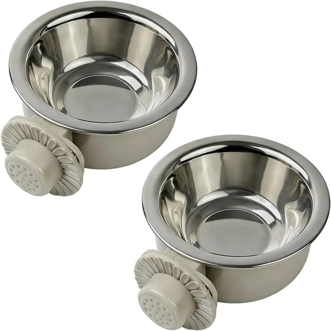 2 ciotole per animali domestici in acciaio inossidabile, mangiatoia e abbeveratoio sospesi per cani di piccola taglia, gatti, conigli, furetti, uccelli