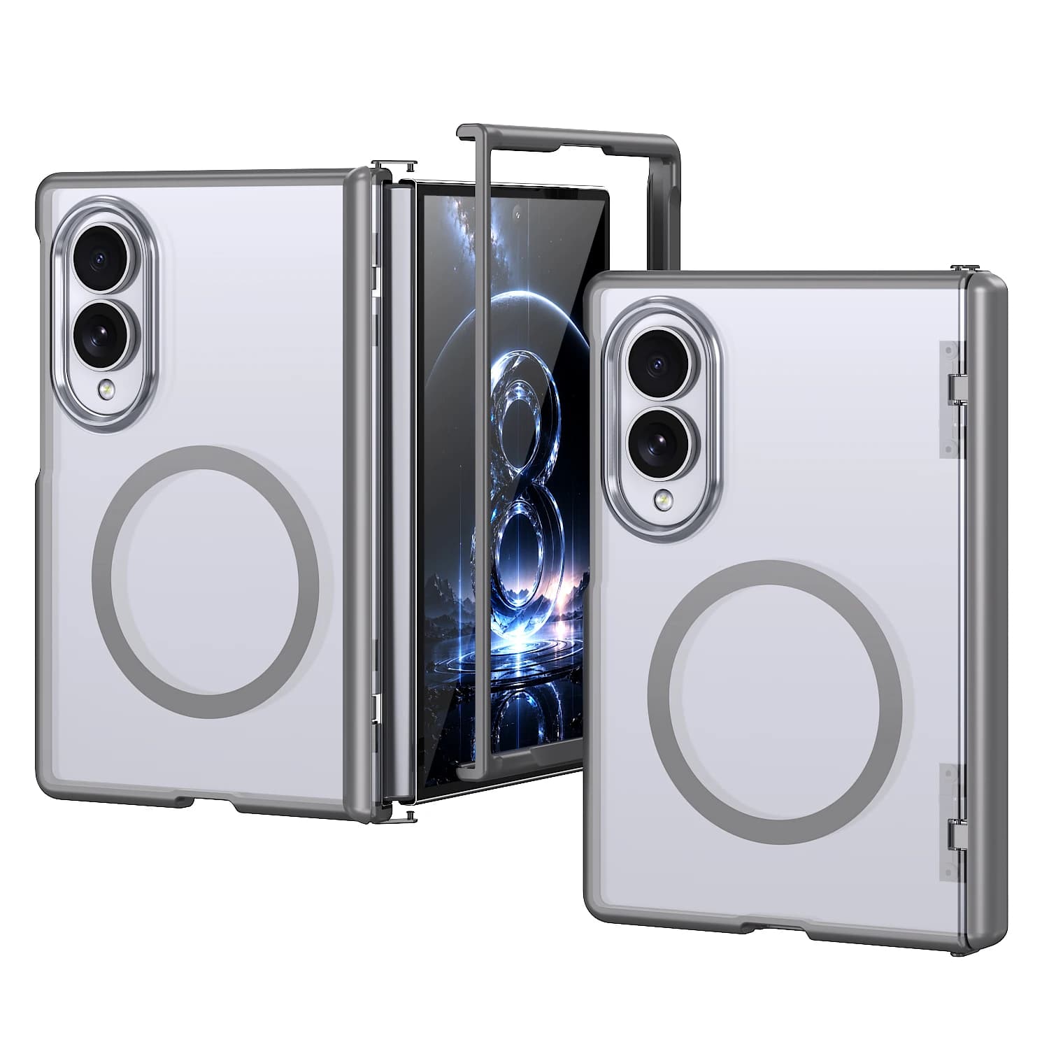 for MagSafe Magnetic Wireless Charging Matte Translucent Case for Samsung Galaxy Z Fold8 Ultra Fold 8 7 Hinge Protection Cover