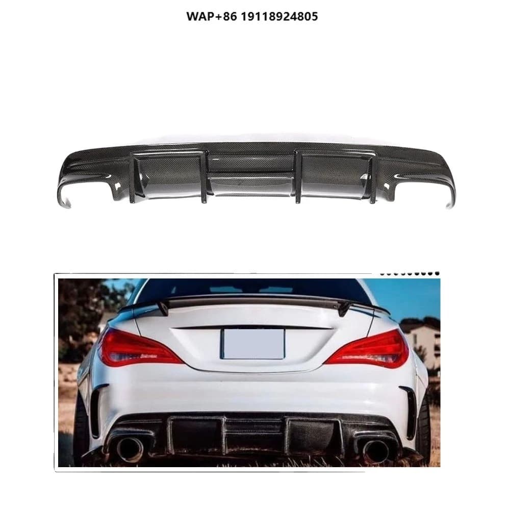 Diffusore paraurti posteriore in fibra di carbonio per Classe CLA W117 CLA200 CLA250 CLA260 CLA45 2016-2019