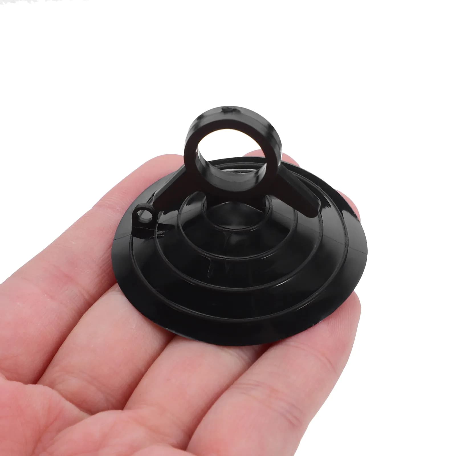 Set di 4 Ventose per Tende Auto, Supporto Adesivo Resistente, Facile da Montare su Parabrezza e Cruscotto, Organizzatore Parasole Nero 4,5cm
