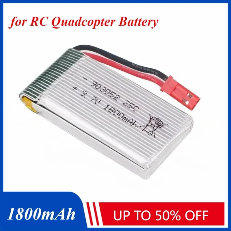 3.7V 1800mah 25C HQ859B JST Spina Lipo Rechargeable RC Quadcopter Drone H11D T64 T04 T05 F28 T56 T57
