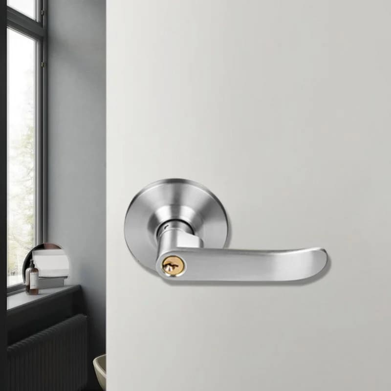 Set di serrature per porta in acciaio inossidabile con 3 chiavi, maniglia di ricambio per porta interna, per la sicurezza di casa e ufficio