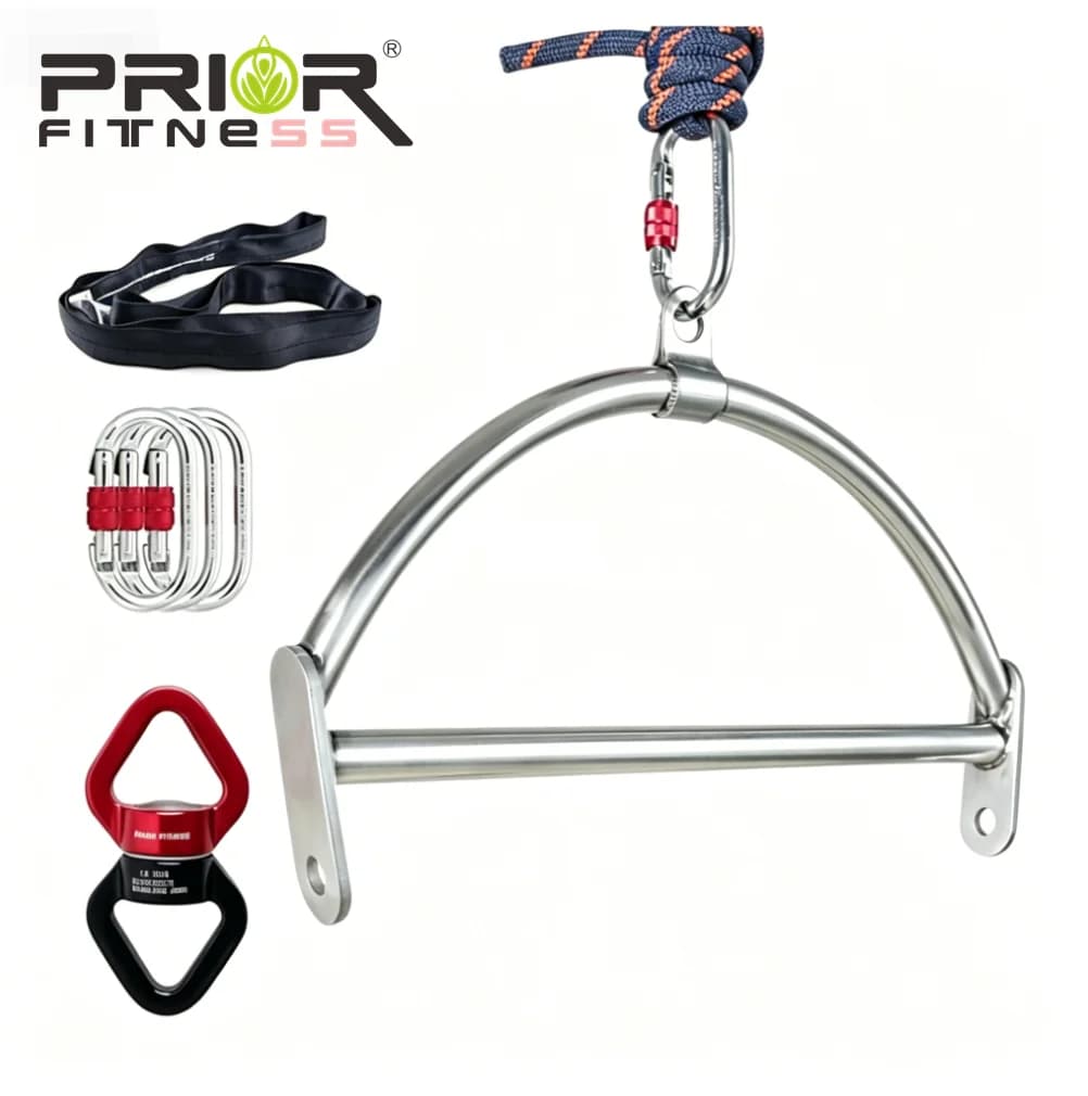 PRIOR FITNESS Barra per trazioni aeree a doppio uso, barra a sospensione ad arco in acciaio inossidabile da 58 cm, attrezzatura fitness multiuso 2-in-1