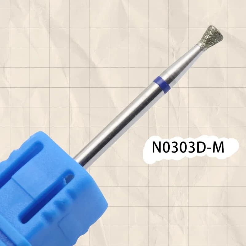 Punta da trapano per unghie diamantata a cono invertito Bava rotante per cuticole Pulite 3/32 "Frese per manicure Accessori per trapano Frese per unghie