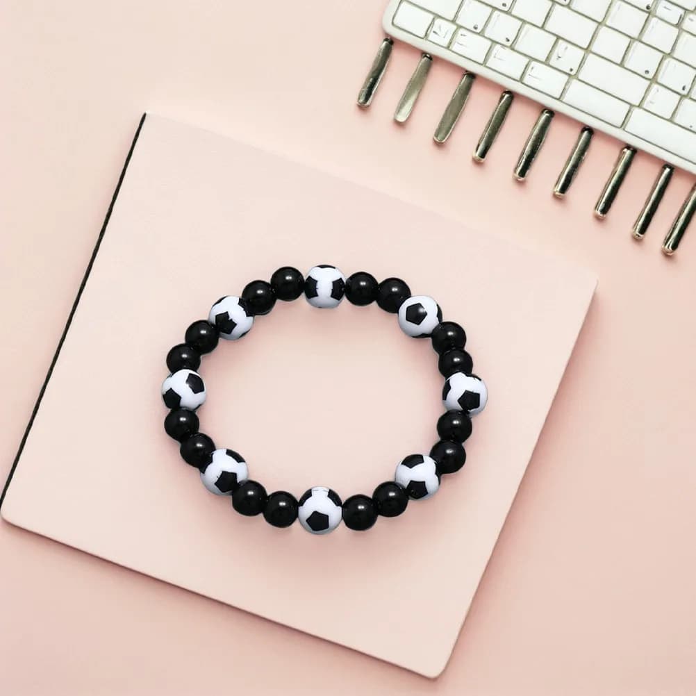 4 Braccialetti per Tifosi di Calcio, Gioielli Sportivi da Uomo, Bracciali con Charm a Forma di Pallone, per Uso Quotidiano, Eventi Sportivi, Feste a Tema Calcio