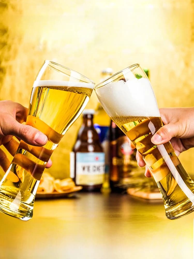 Boccale da Birra in Vetro Spesso, Grande Formato, Personalizzabile per Bar e Uso Domestico, Tazza Creativa per Birra di Frumento, Stile Europeo Popolare