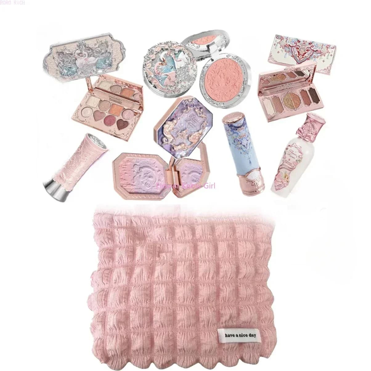 Flower Knows Butterfly Cloud Shoulder Makeup Set Cosmetic Lip Blush Umbrella Makeup Bag