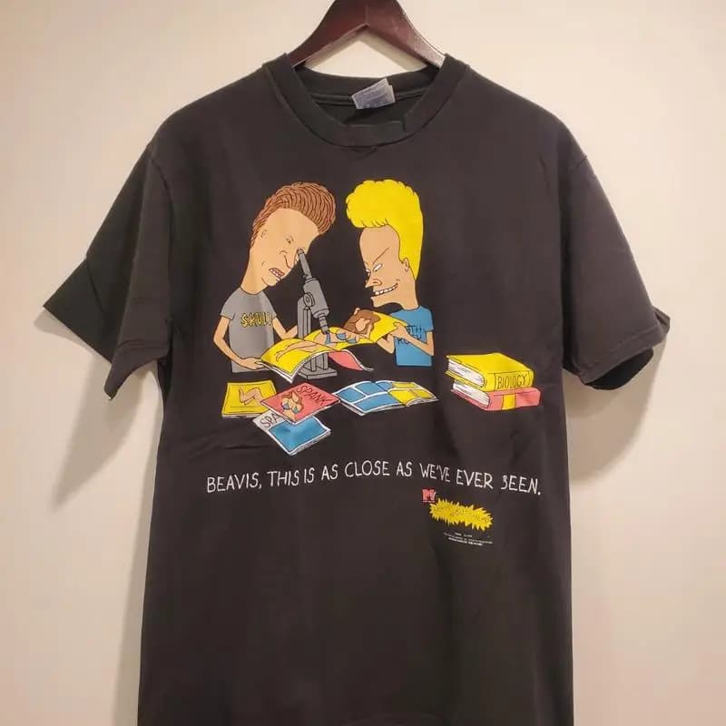 Vintage 1997 Beavis e testa di testa di testa chiusa come siamo mai stato T-shirt taglia media