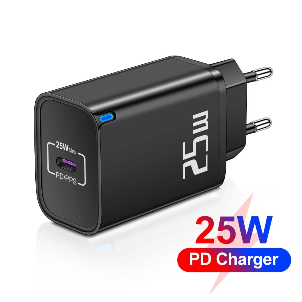 PD 25W Type C Charger Super Fast Charging Wall Charger EU US UK Plug Mobile Phone Quick Travel Adapter For iPhone Xiaomi Huawei