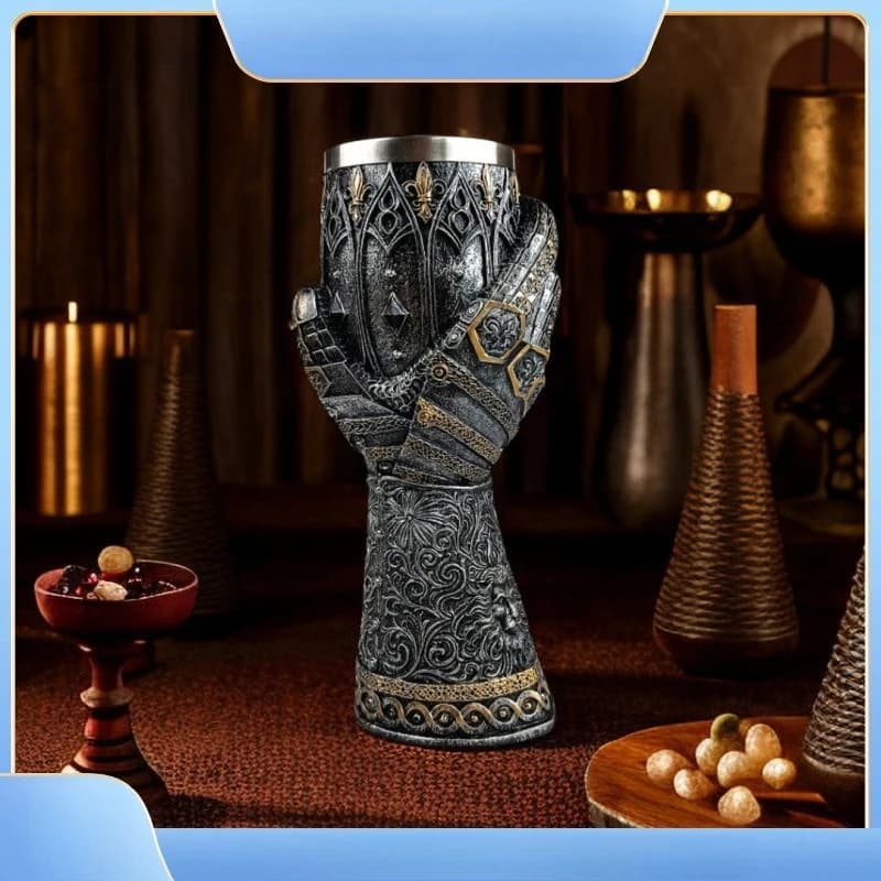 Calice da cavaliere europeo medievale, tazza da birra portatile, regalo unico per decorazioni da bar