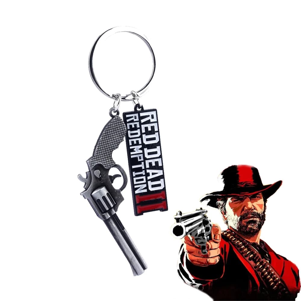 Gioco RDR2 Arthur Morgan Revolver Portachiavi Red Dead Redemption 2 Portachiavi Ciondolo Ventole Regalo Cosplay Per Uomo Donna Zaino Gioielli