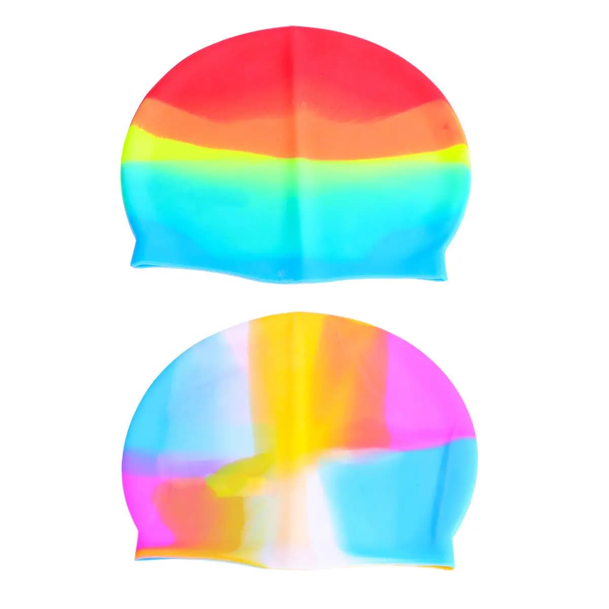 2 pezzi di cappelli da nuoto in silicone impermeabili, leggeri, flessibili, 3D, adatti per le orecchie, protezione per i capelli, cappello da nuoto, sportivo, elastico, unisex