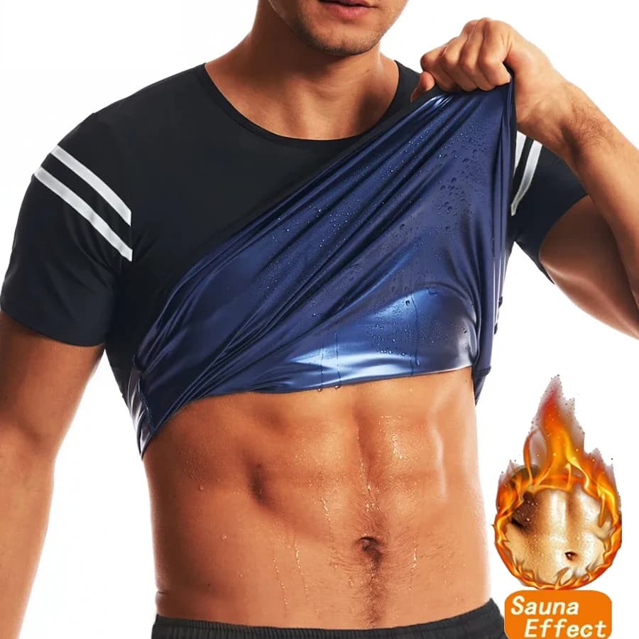Uomo Sauna Sudore Camicia Trappola di Calore Maglia di Compressione Vita Trainer Palestra Allenamento Camicie Dimagrante Shaper Del Corpo Perdita di Peso Canotte