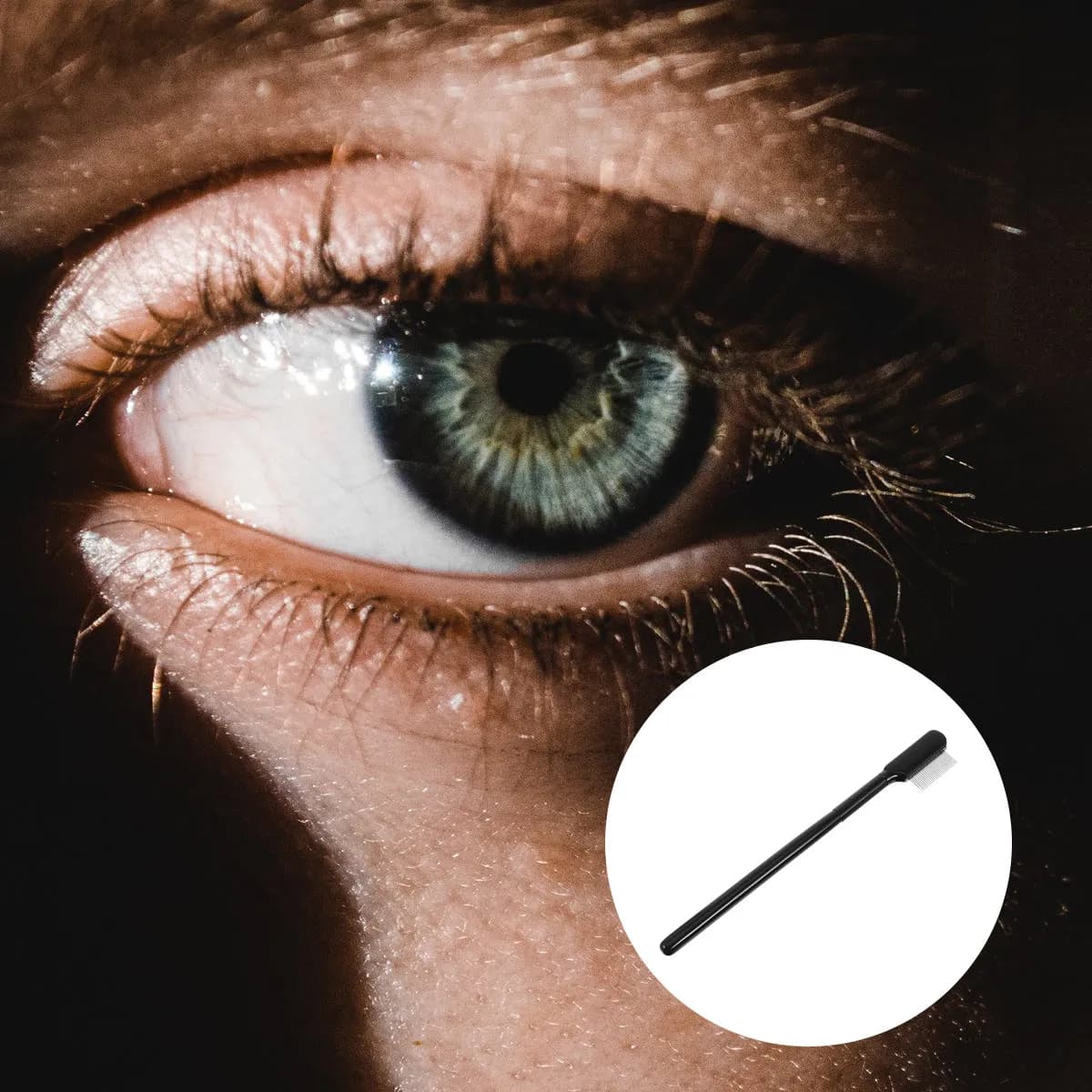 Pettine per Ciglia in Acciaio Inossidabile, Strumento per Trucco e Cura di Ciglia e Sopracciglia, Spazzola per Mascara, Uso Professionale