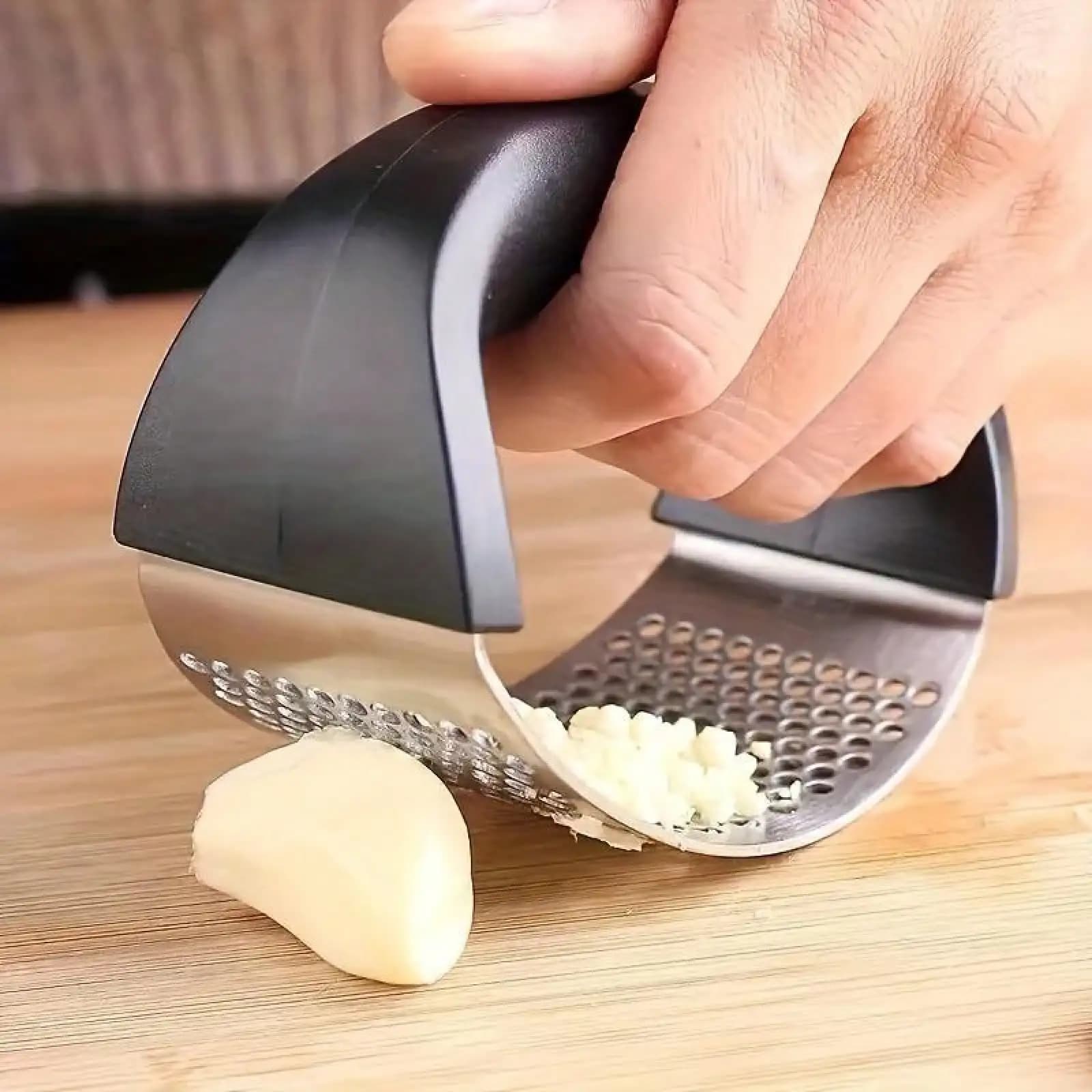 Garlic Press, Stainless Steel Garlic Press, Rocker Metal Garlic Mincer, Washable Garlic Crusher, Kitchen Garlic Chopper, Garlic Masher, Kitchen Stuff, Kitchen Gadgets, Apartment Essentials, College Dorm Essentials Kitchen Accessories U