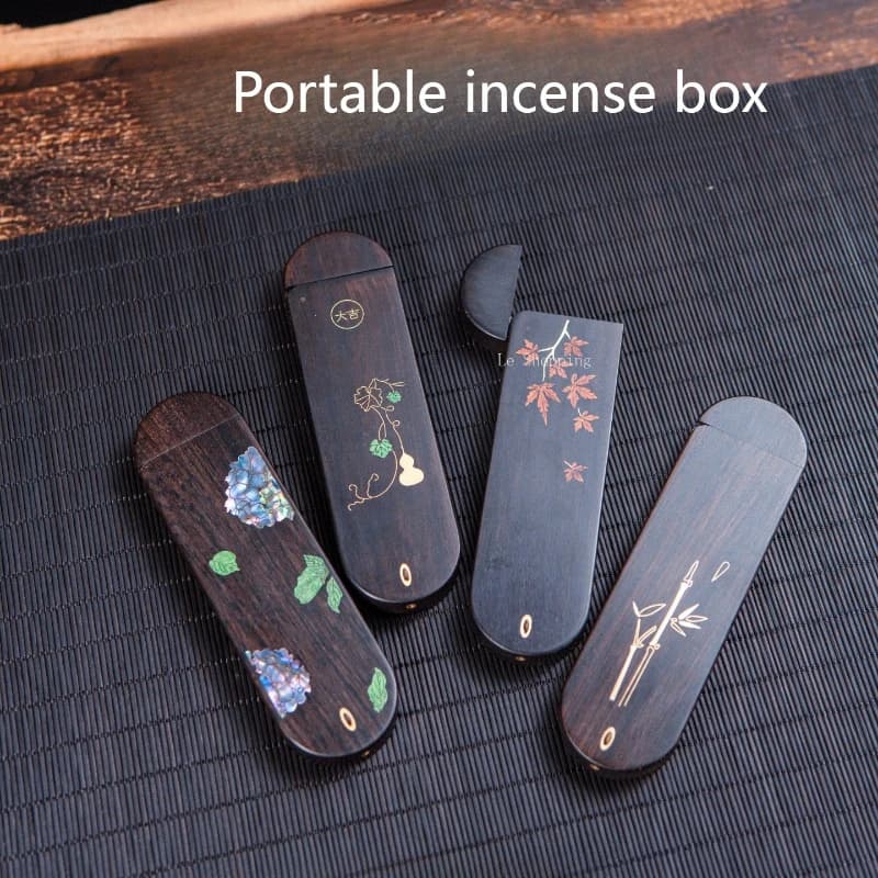 Scatola portatile per bastoncini di incenso, venature del legno naturale, bruciatore di incenso per interni, negozio Joss Stick, prodotti religiosi per purificare l'aria