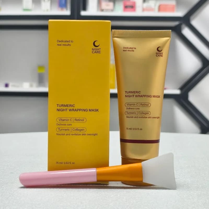 Curcuma night wrap mask, vitamin C night face mask, collagen on the skin, moisturizing, nourishing and firming
