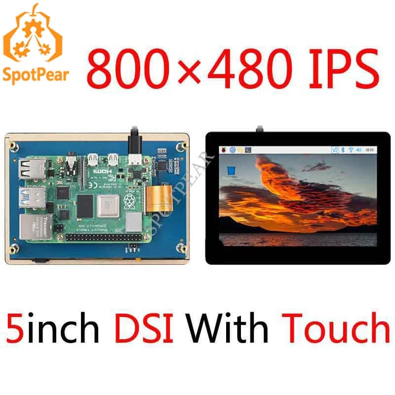 Raspberry Pi modulo LCD DSI da 5 pollici Display da 5 pollici touch screen capacitivo IPS 800 × 480