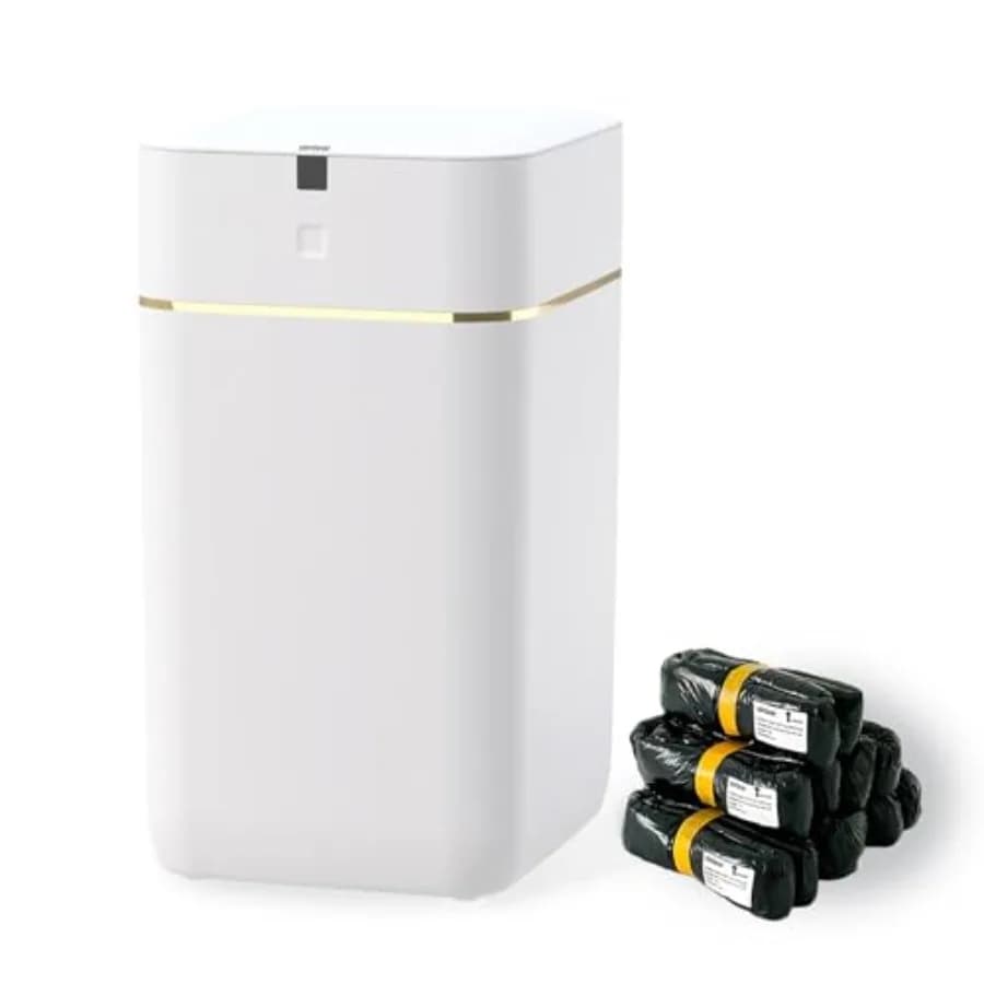 Cestino Automatico da 15 Litri con Sensore di Movimento e Coperchio Senza Contatto per Cucina, Bagno, Ufficio - Autosigillante e con Cambio Automatico Intelligente