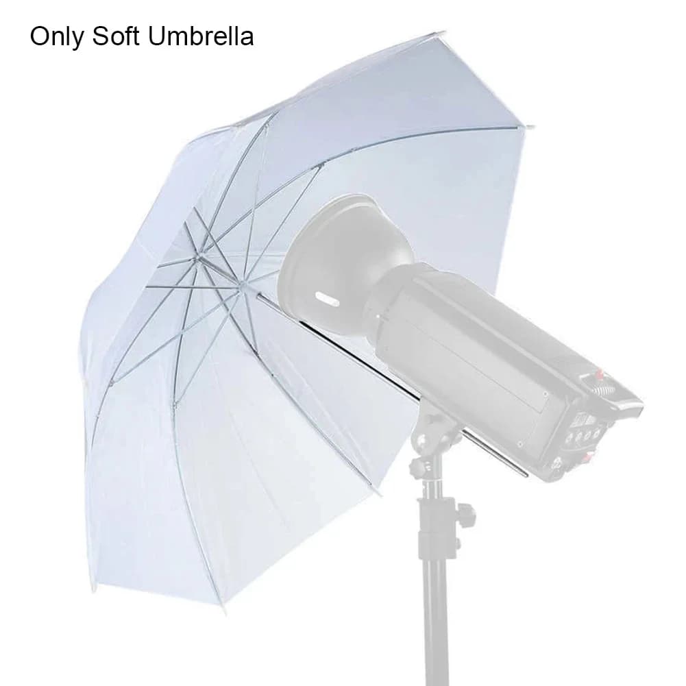 Foldable soft umbrella for 20 inch photo studio lighting with translucent white flash for daylight shooting