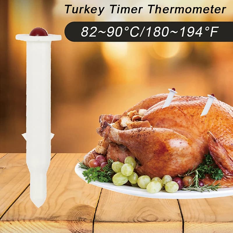 Disposable thermometer for poultry and meat (2/5/10/20 pz) - POP-UP timer for roasted chicken, beef and other foods