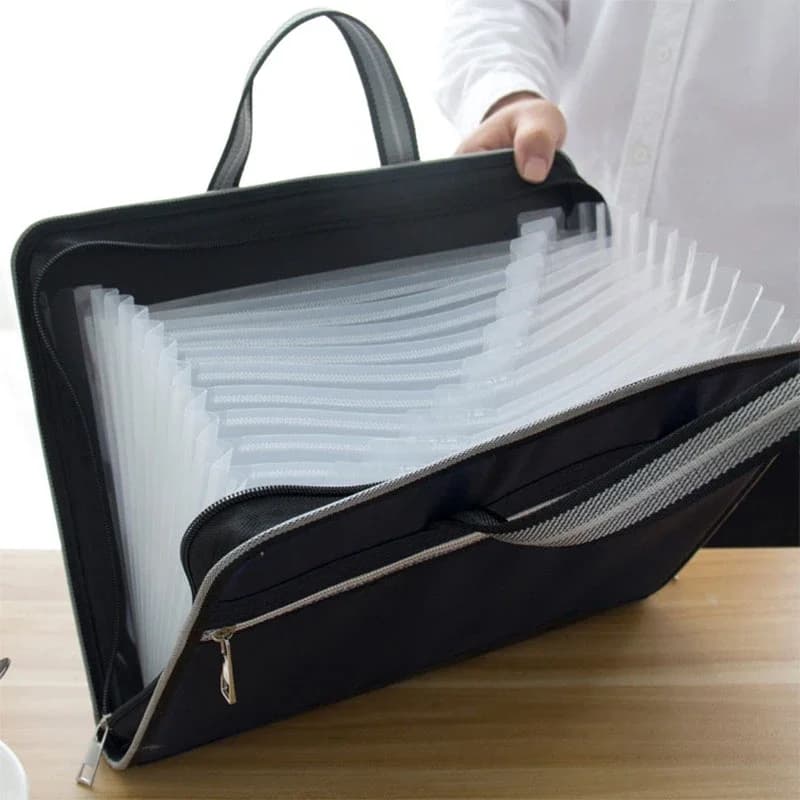 3 Colors A4 Office Canvas Folder Expanding Wallet Document Organizer File Folder Available Business Series Folder Back To School