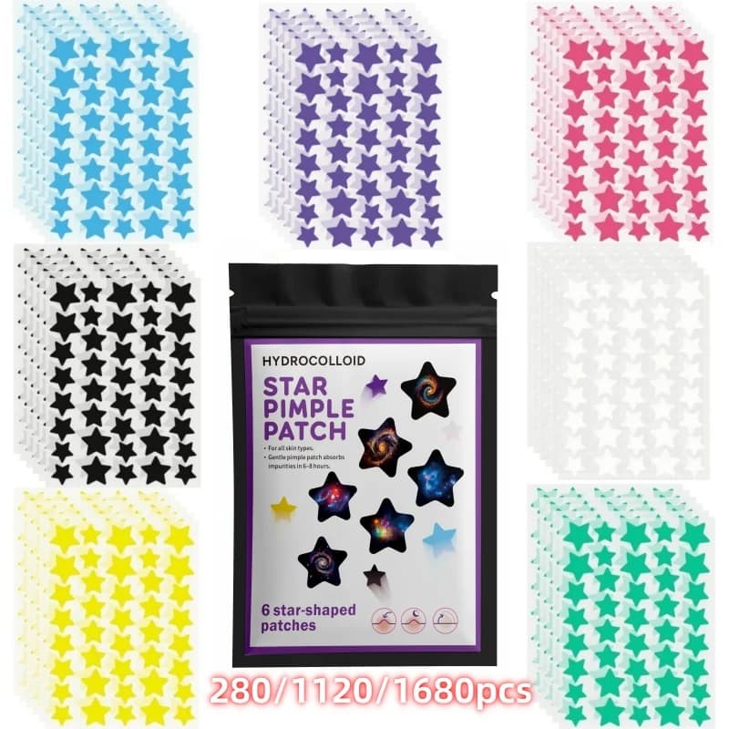 280/1120/1680 pieces of hydrocolloid patches for acne, covering patches for the face that hide acne and imperfections. Suitable for parties and events.