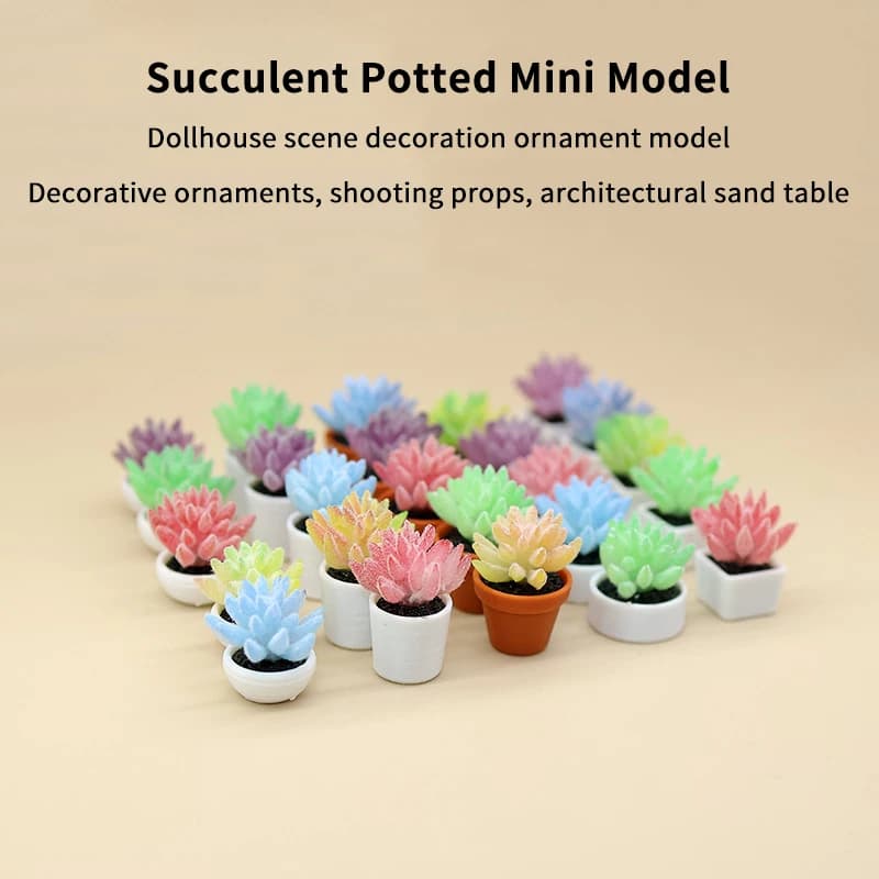 di5 pieces of mini potted plants simulated, home decorations of dolls, bonsai, micro landscape, garden and desk ornaments da