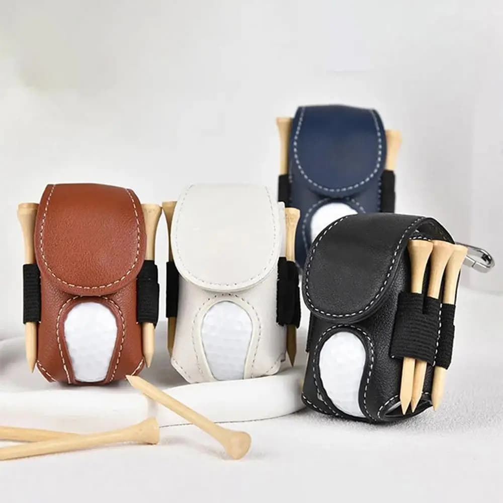 Borsa Portatile per Palline da Golf in Pelle PU Impermeabile, Mini Borsa Leggera con Fibbia in Metallo per Set Tee da Golf, Accessori da Golf