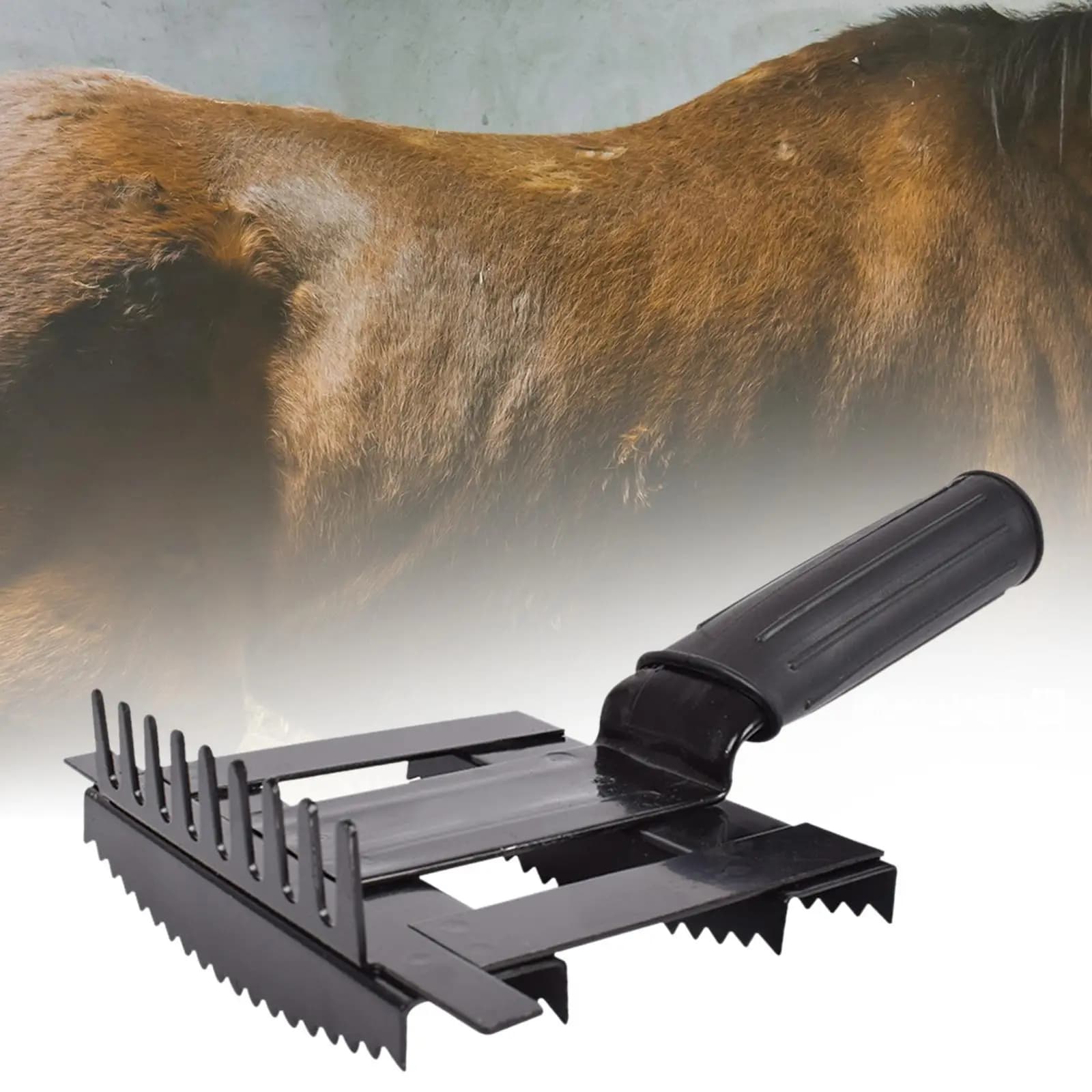 Pettine per spargimento del bestiame Spazzola per capelli portatile per toro Robusto e confortevole impugnatura per cani, tori, pecore, mucche, cavalli